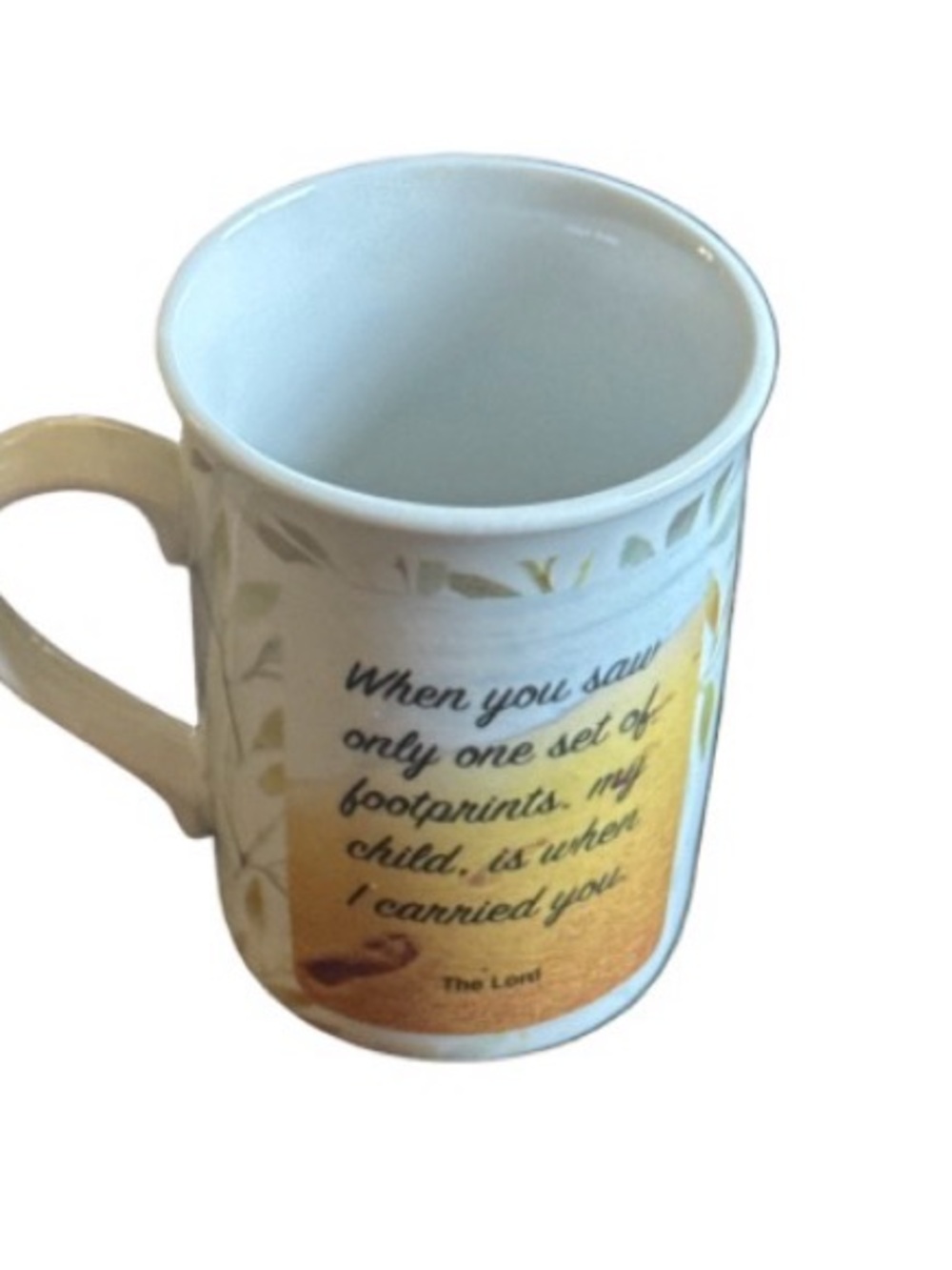 Bay Island White Ceramic Mug with Yellow Inspirational Print